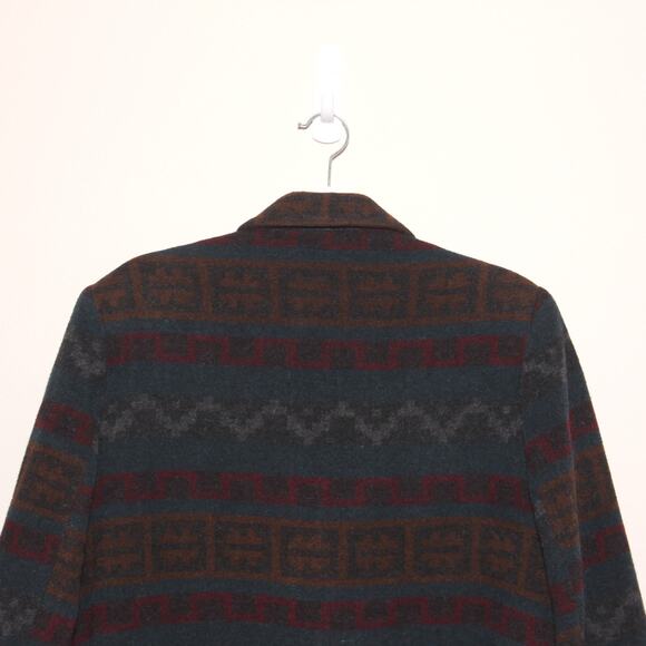 Vintage Braetan Wool Blend Blazer Coatigan Size L Southwestern Geometric - Picture 6 of 10